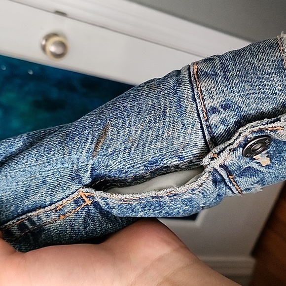 Zara Man Faux Sherpa Denim Trucker Jacket - Picture 6 of 7